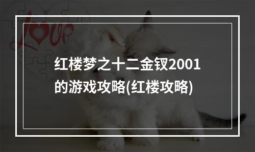 红楼梦之十二金钗2001的游戏攻略(红楼攻略)