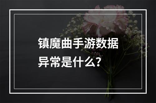 镇魔曲手游数据异常是什么？