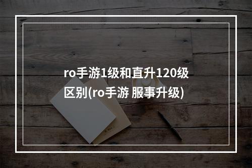 ro手游1级和直升120级区别(ro手游 服事升级)