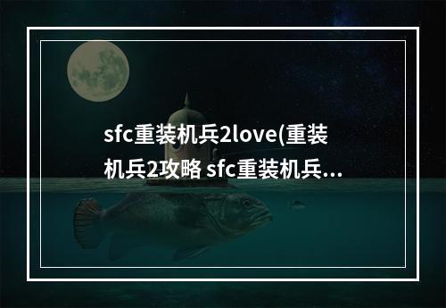 sfc重装机兵2love(重装机兵2攻略 sfc重装机兵2攻略)