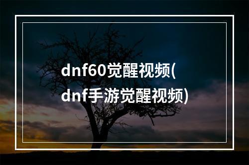 dnf60觉醒视频(dnf手游觉醒视频)