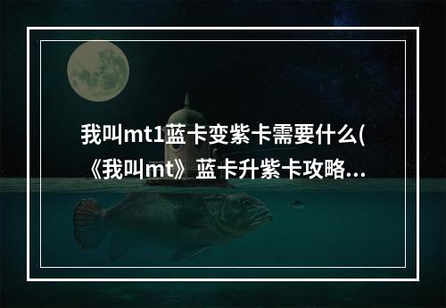 我叫mt1蓝卡变紫卡需要什么(《我叫mt》蓝卡升紫卡攻略，升紫卡大全 amp quot 国足 amp )