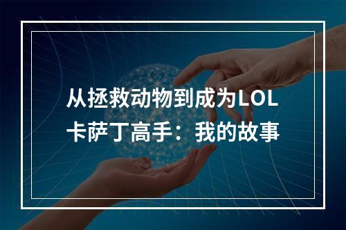 从拯救动物到成为LOL卡萨丁高手：我的故事