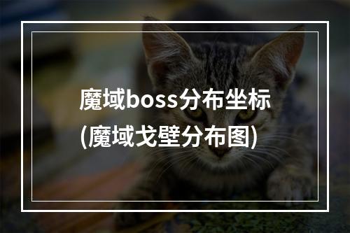 魔域boss分布坐标(魔域戈壁分布图)