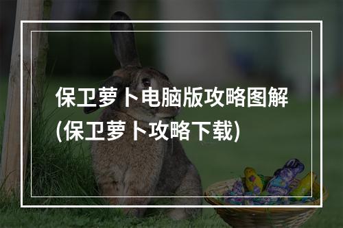 保卫萝卜电脑版攻略图解(保卫萝卜攻略下载)