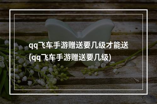 qq飞车手游赠送要几级才能送(qq飞车手游赠送要几级)